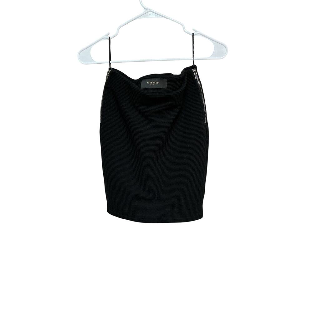 RESERVED Black Ribbed Knit Mini Skirt Size S